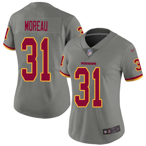 Washington Redskins Limited Gray Women Fabian Moreau Jersey NFL Football #31 Inverted Legend->youth nfl jersey->Youth Jersey